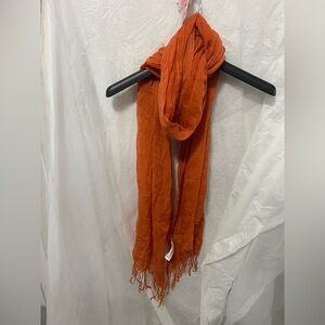 H&M Lightweight Orange Crinkle Scarf EUC